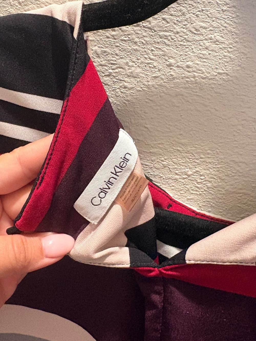 Calvin Klein Girls' Striped Skirt — Red, Black, Cream